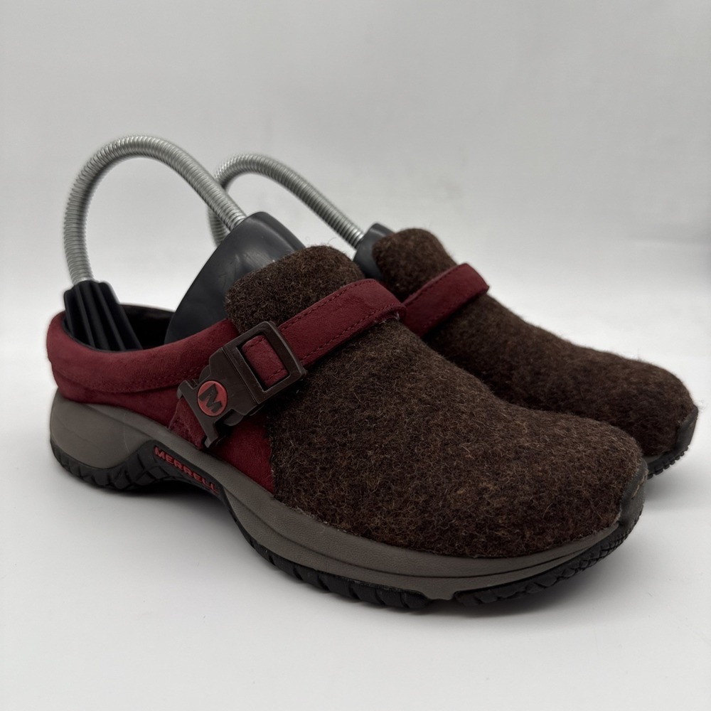Merrell Encore Groove Mule Clog Shoes Size 6 Womens Earth Burgundy Brown Slip On - Picture 3 of 15